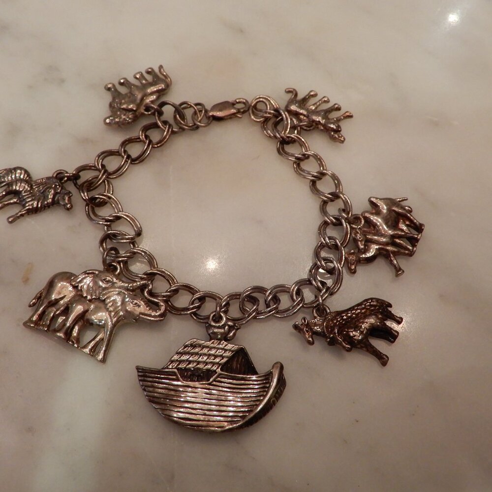 Vintage Kabana Silver Noah's Ark Bracelet